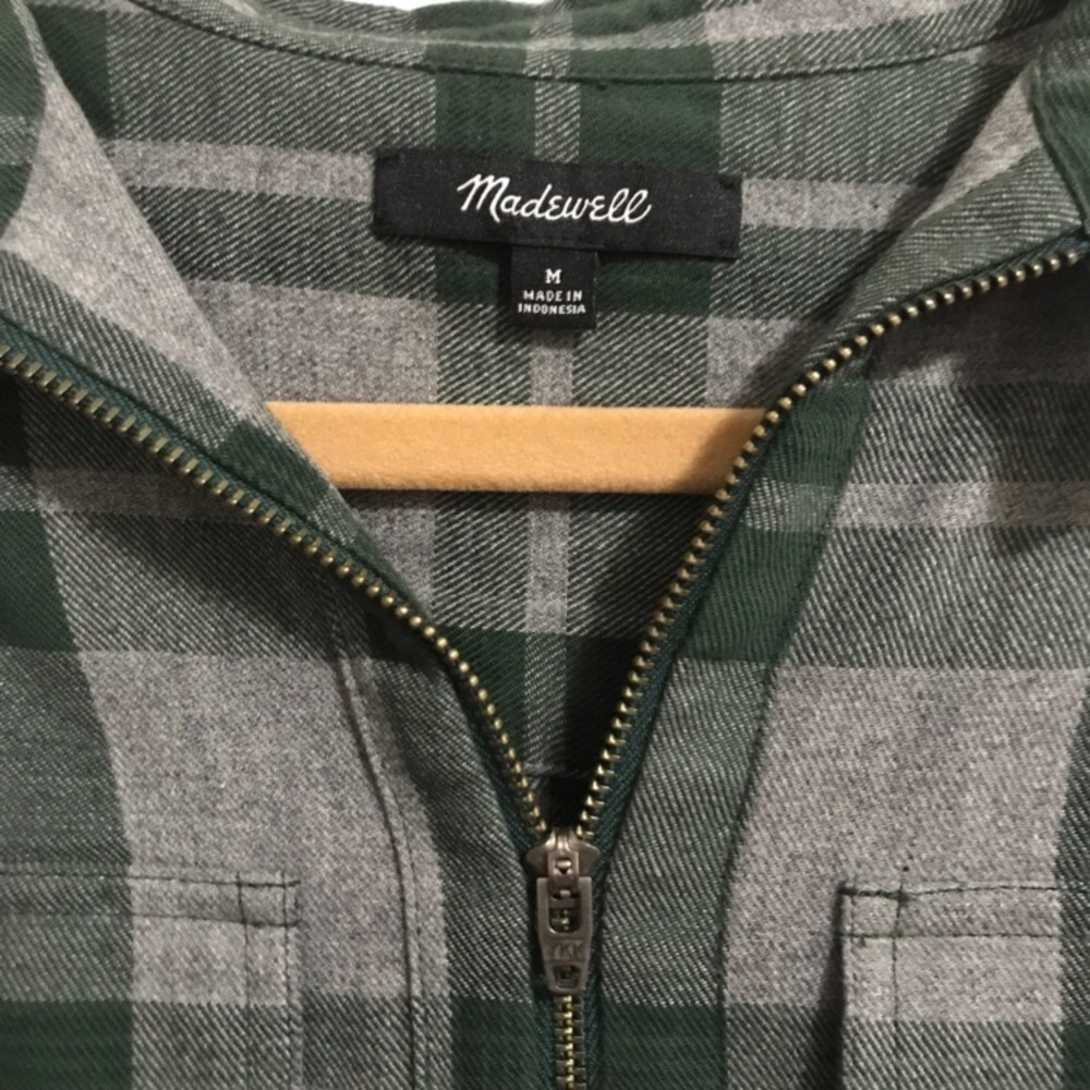 NWOT Madewell Zip Front Flannel Popover - Picture 3 of 6